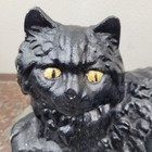 Vintage Cast Iron Black Cat Doorstop Hearth Or Fireplace Decor