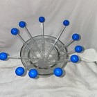 Lot Of 11 Vintage Cocktail Swizzle Stir Sticks Periwinkle Blue   Clear Acrylic