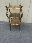 68060 Ornate Victorian Three-tier Cast Iron Plant Stand With Gold Finish