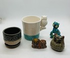 Owls Various Mixed Lot Of 5 Owl   s-including 3 Vintage Owl Figurines   2 Planters