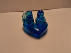 Handmade Blue Glass Bluebird Heart Figurine Bird Collectible