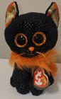 Ty Beanie Boos      Morticia The Halloween Orange   Black Cat 6  Plush New Mwmt s