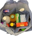 Reusable Denim Shopping Grocery Tote Carryall Bag 15x15x8    6 Deep Pockets
