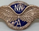 Northwest Airlines Nwa Pilot Hat Badge Device Vintage 1950   s Era Over 3 5    Brass