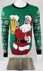 Ugly Christmas Sweater Men s Small Santa And Beer Party Shirt Red Green
