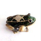 Vintage Frog Art Deco Glam Hollywood Pill Box trinket Box Rhinestones
