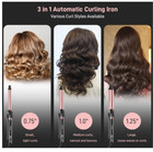 Rotating Curling Iron - 3 In 1 Automatic Curling Iron With Interchangeable Wands