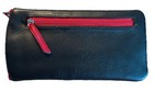 Ili Genuine Leather Eyeglass Case With Frame Graphic In Black red