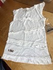 Nwt New Lsu Tigers White Ruffled Cotton Sleeveless Shirt Girls Xl Age 11-12 Garb