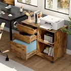 3-drawer File Cabinet Lateral Mobile Cabinet Wood Under Desk Storage Organizer