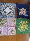 Vintage Floral Handkerchief Lot Of Four