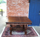 French Antique Squair Brittany Oak Dining Table   Kitchen Table