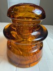 Hemingray-661 Streaked Amber Glass Insulator 1-41 Made In U s a  Vintage  12 