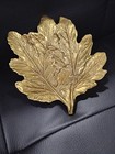 Vintage Virginia Metalcrafters Solid Brass Chrysanthemum Leaf Trinket Dish Tray