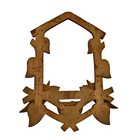 Vintage German Black Forest Cuckoo Clock Face Trim Leaves Bird Nest 7 5  X 10 