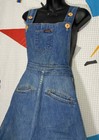Vintage 70s Landlubber Denim Overalls Skirt Bibs 11 Jumper Hippie High Waist