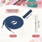 6 Pcs Hoodie Strings Drawstring Cords With Easy Threader  dark Blue 