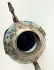 Vintage Miniature Chinese  tibetan Hand Painted Yellow Porcelain Teapot Dragon 