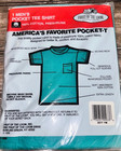 Fruit Of The Loom Vtg T-shirt Nos Pocket Tee Shirt Deadstock Teal Medium 1986