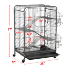 4-level Metal Ferret Cage Rat Cage Pet Cage For Chinchilla Small Animal Cage