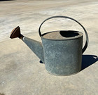 Vintage Galvanized  2 Gal Standard Watering Can W  Sprinkler Rose  Large Opening