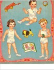 Vintage Uncut 1949 Baby Paper Dolls adorable  rare  1 Top Reproduction  1 Seller