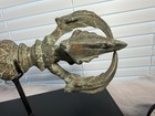 Antique Tibetan Bronze Vajra Dorje 12  Large Temple Ritual Buddhist Artifact   
