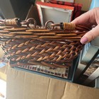 Rustic Woven Willow Basket Decorative Storage Handle Vintage Farmhouse Decor