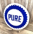 Pure Gasoline Gas Oil Metal Tin Sign Garage 12  Vintage Logo Station New