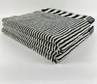 Tahari Home 2 Pc Bath Towel Set 100  Cotton Black And Cream Striped Soft New
