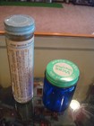 Vintage Alka Seltzer Vick Glass Bottles Paper Label And Tin Screw On Top Clean