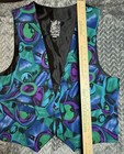 Vintage 90s Fresh Prince Era Abstract Print Party Vest