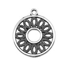 10 25pcs Antique Silver 2 Sided Filigree Round Charm Pendant Ggs409