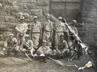 Vintage 1910s Mhs High School Baseball Team Uniforms Bats Group Photo
