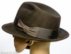 Fedora Hat Brown Felt Better Narrow Brim Costume Hat W  Bound Edge   Grosgrain L