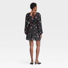 Women s Balloon Long Sleeve Dropped Waist Mini A-line Dress - A New