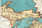 1942 Antique Michigan State Map Gallery Wall Decor Vintage Atlas Map 3015