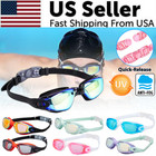 Clear Comfortable Swimming Goggles Uv- Anti-fog Swim Glasses Mirror Adult   Kids