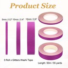 3 Roll 0 2 0 4 0 6 Inch  w  X 55 Yards  l  Glitters Washi Tape  Purple