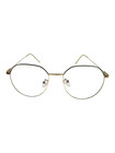 Eyeglasess Women   s Round Gold Black Metal Frame Lightweight Prescription Ready