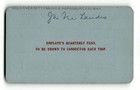 1907 Philadelphia   Reading Railway Co  Railroad Quarterly Pass Heavy Card Stock