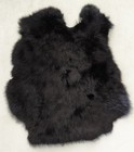 5pcs Black Rabbit Hide Fur Skin Tanned Animal Leather Pelts For Diy Craft Dummy