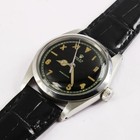 Vintage Rolex Oyster Winding Black Dial 34mm Men Steel Watch Ref 6422