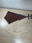 Antique Cast Iron Weathervane Lightning Rod Arrow W  Red Stained Glass Tail 19   