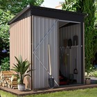 Aecojoy Outdoor Metal Storage Shed W lockable Door For Backyard Garden Tool Shed
