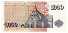Iceland 1000 Kronur 2001 P-59 Bishop Sveinsson  Cathedral Banknote
