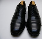 Mens Vtg Hy-spot Spade Sole Black Leather Captoe Oxford Dress Shoes 8 5 1 2 D