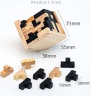 3d Wooden Cube Puzzle     Interlocking Brain Teaser Toy For Kids   Adults