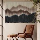 Macrame Wall Hanging 57  W X 35  L Brown Mountain Dip-dyed Macrame Wall Decor   