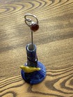 Thistle Hatpin  3    Amber Rhinestone    Sterling    Staff 8       Horner 